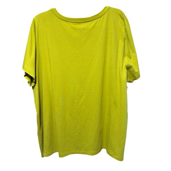 NWT Eileen Fisher Organic Cotton Round Neck Short Sleeves Fern Staple Tee 3X - Picture 3 of 5